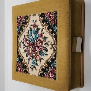 Vintage velvet jewelry box